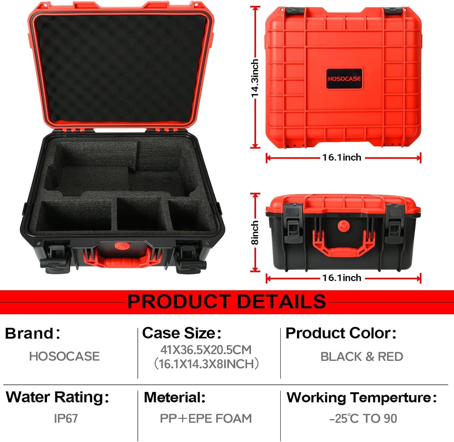 e For Milwaukee Air Compressor M18: Waterproof Hard Case For Milwaukee Cordless Tire Inflator 2848-20 With 3.0-12.0 Battery,