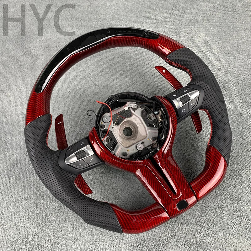 Red Sports LED Carbon Fiber Steering Wheel for BMW F30 F10 F20 F11 F31 F32 E90 E91 E92 X1 X2 X3 X4 X5 X6 5GT M3 M6