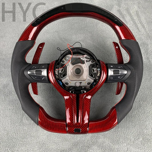 Red Sports LED Carbon Fiber Steering Wheel for BMW F30 F10 F20 F11 F31 F32 E90 E91 E92 X1 X2 X3 X4 X5 X6 5GT M3 M6