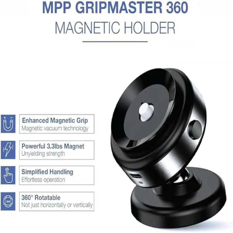 Magnetic Car Phone Holder - 360° Rotating Suction Cup Mount with Strong Magnetic Adsorption, Hands-Free Holder for iPhone