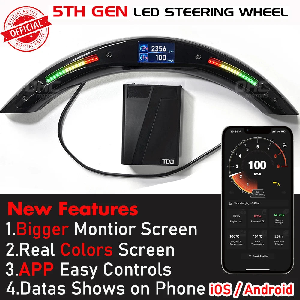 Steering Wheel Led Display Kit for 2000 Years After All Car Intelligent Driving Data Screen OHC Led Steering Wheel Kit