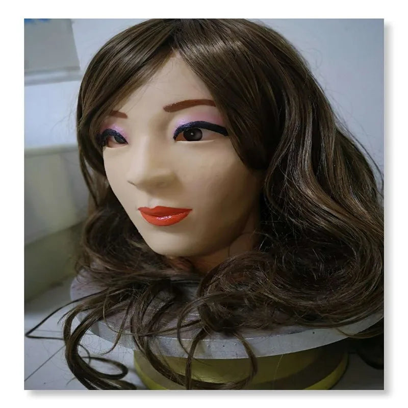 Top silicone mask artificial realistic skin may mask latex sexy cosplay for crossdresser transgender male shemale Drag Queen