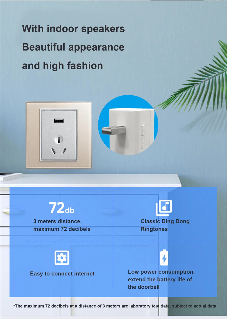 KAK Wireless WiFi Video Doorbell Camera Smart Door Viewer Peephole 1080P HD PIR Motion Detection Night Vision Visual Intercom