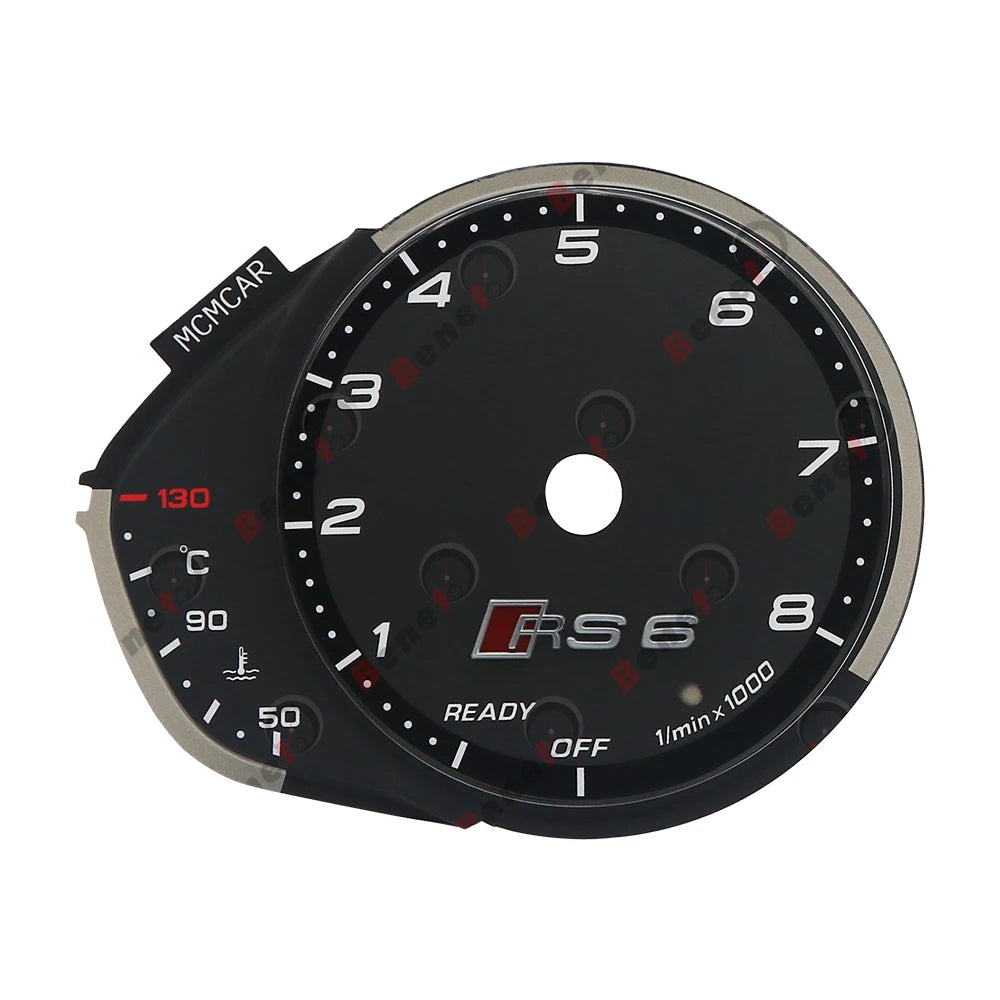 Gauge Face Overlay for Audi A6 S6 RS6 C7 Instrument Cluster Black 320KM/H (2012-2017)