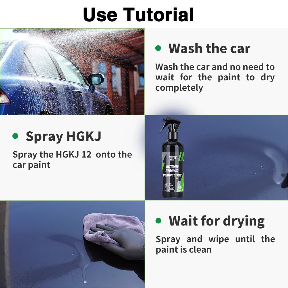 Ceramic Car Coating Long-lasting Protection Waxes Sealants Quick Coat Hydrophobic Liquid Polymer Paint Care Spray HGKJ S6