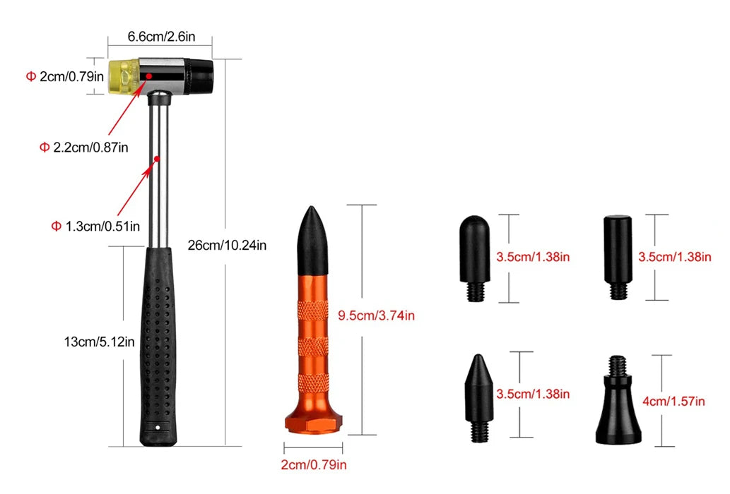PDR Car Dent Repair Tool Auto Body Part Hail Dent Removal Kits Metal Slide Hammer Suction Cup Puller Kit Dent Accessories
