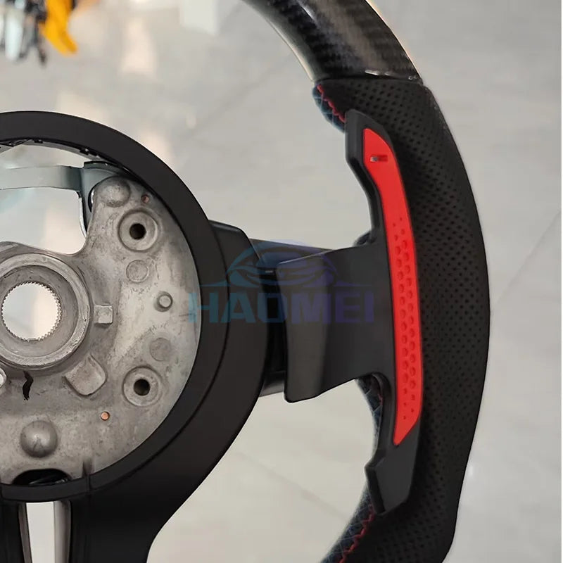 LED Carbon Fiber Steering Wheel Is Suitable For BMW F10 F20 F30 3 Series 5 Series Models Comes With Buttons And Shift Paddles