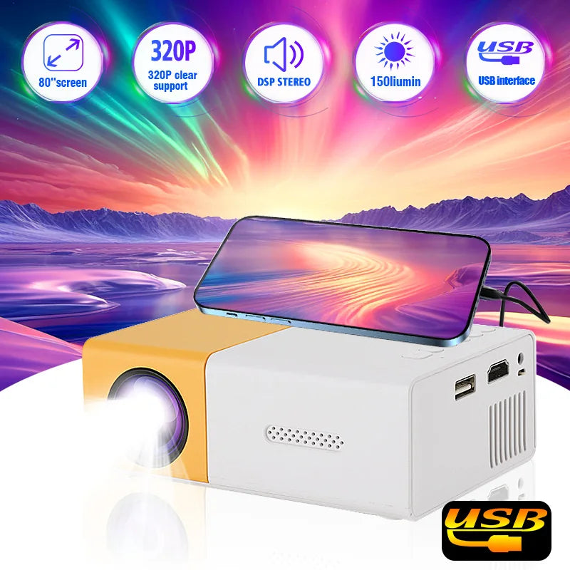 Car projector Equip 72 lnch Screen and Bracket Dlp Full Hd 1000 Lumen Player Outdoor Car Mini Projector