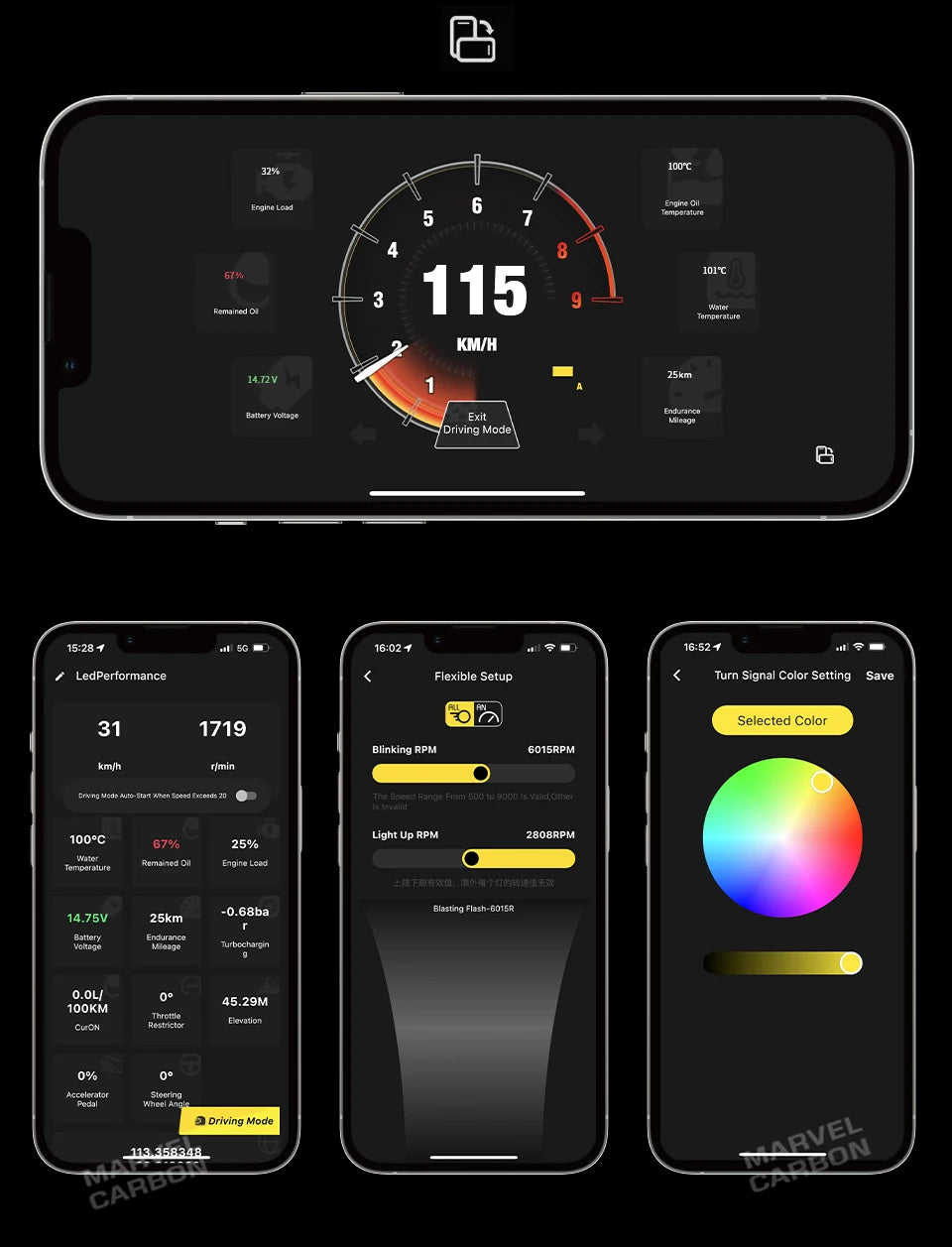 Steering Wheel Led Display Kit for 2000 Years After All Car Intelligent Driving Data Screen OHC Led Steering Wheel Kit