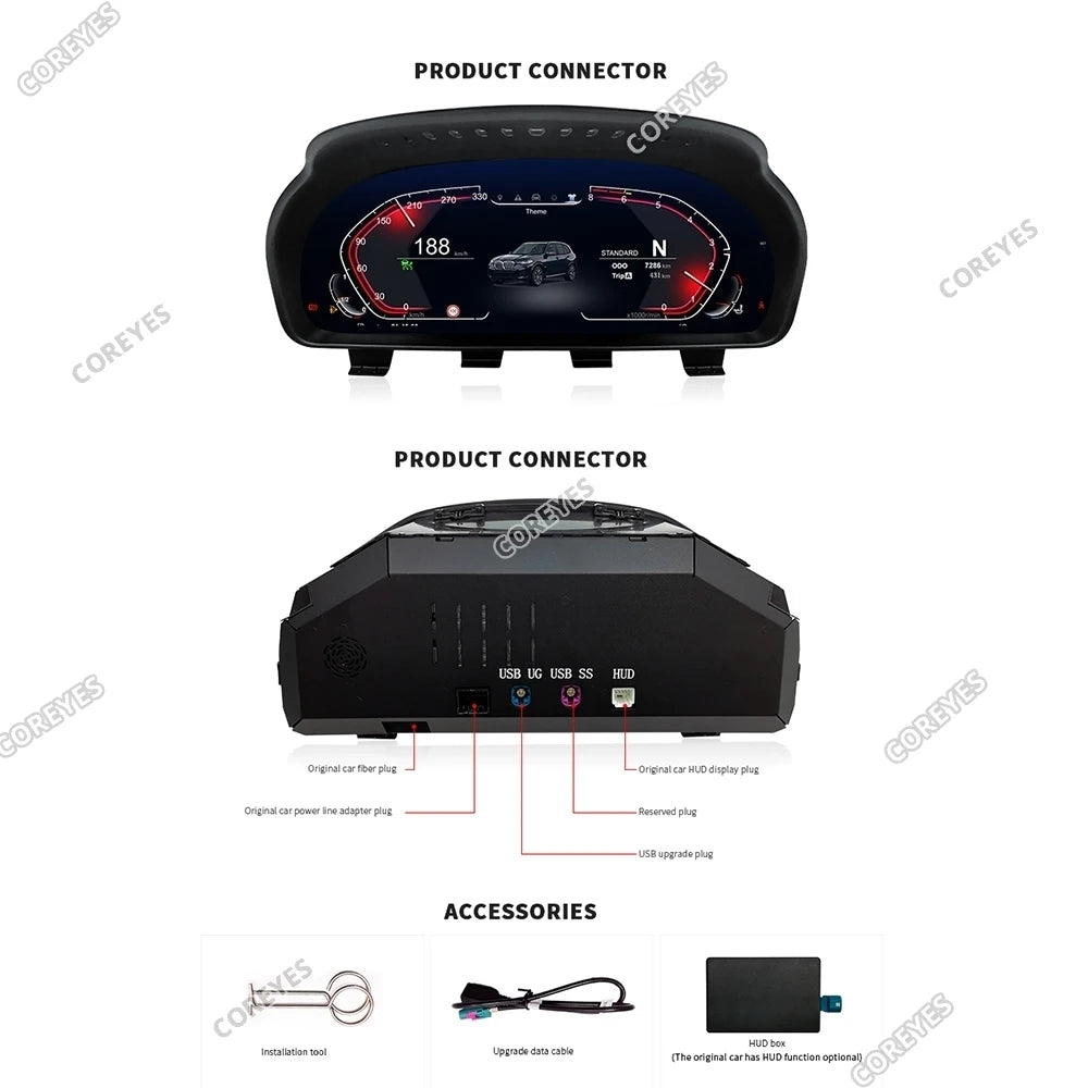 12.3'' Digital Instrument Cluster for BMW 6 Series F06/F12/F13 CIC NBT Linux System Speedometer Car Dashboard 2011-2017