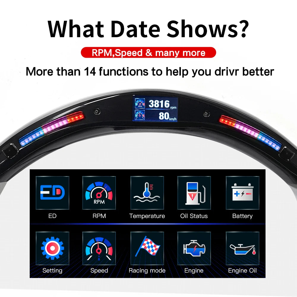 Steering Wheel Led Display Kit for 2000 Years After All Car Intelligent Driving Data Screen OHC Led Steering Wheel Kit