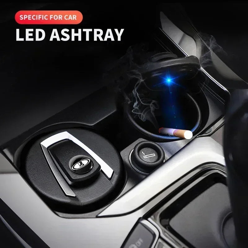 Portable Auto Car LED Cigarette Smoke Ashtray Holder For Lada VESTA Niva Kalina Priora Granta Largus Samara 2110 Tavria Estate