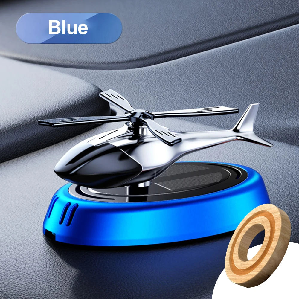 Solar Fragrance Car Air Freshener Helicopter Solar Power Rotating Propeller Aroma Diffuser Auto Interior Decoration Aromatherapy