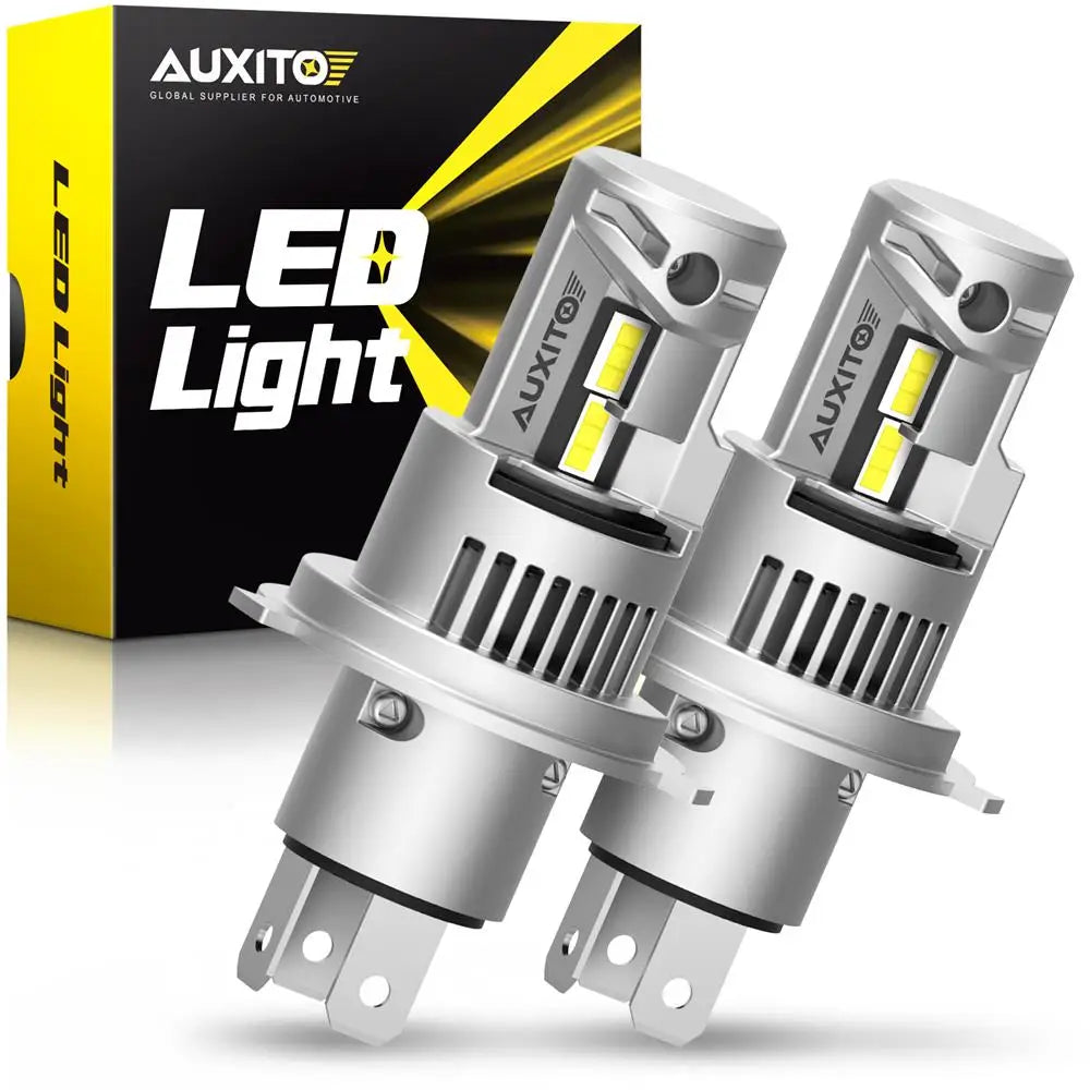 AUXITO 2Pcs 20000LM H4 9003 LED Headlight Bulbs Canbus No Error H4 HB2 LED Hi/Lo Beam 100W Car Head Lamps 6000K White Auto Light