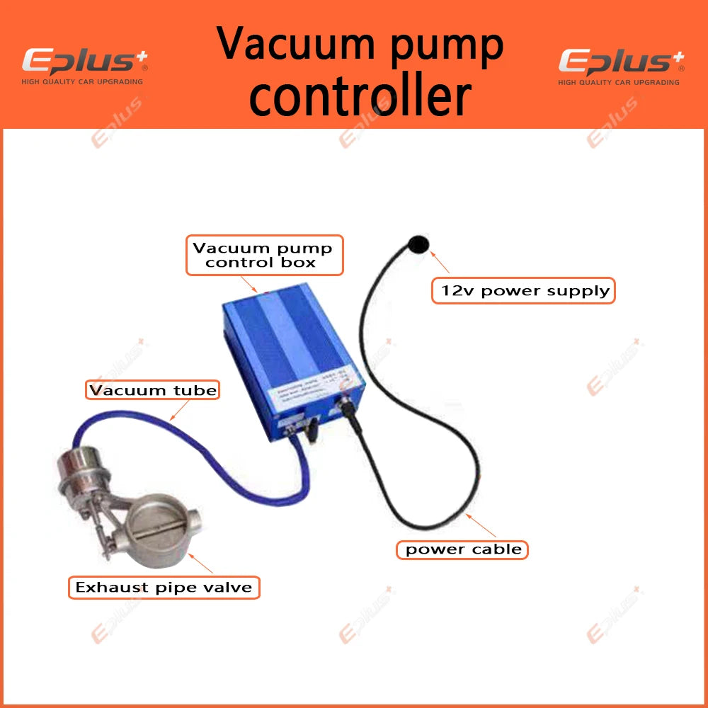 EPLUS 1 to 2pcs Car Exhaust System Vacuum Valve Control Exhaust Pipe Kit Variable Silencer Stainless Universal 51 63 76 MM