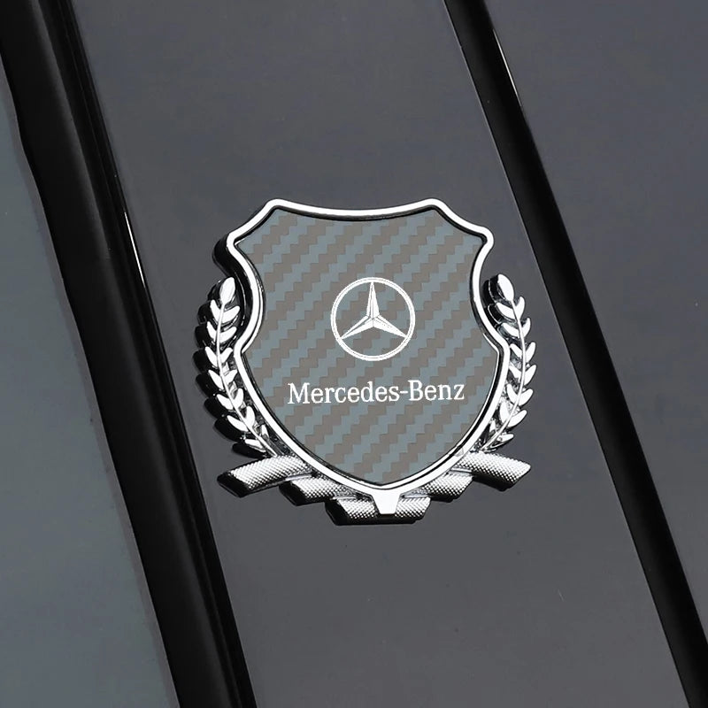 Car Stickers 3D Metal Accsesories Auto Accessory Triangle Window Sticker For MERCEDES-BENZ Benz AMG A B C E F G SLASS W204 VITO