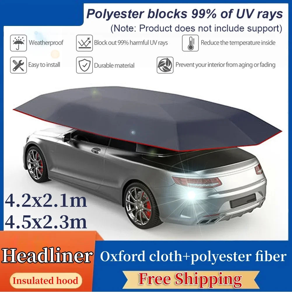 Outdoor Summer Thermal Insulation Carport Tarpaulin Car Sunshade Tarpaulin Canopy Cover UV Protection Car Sunshade Awning