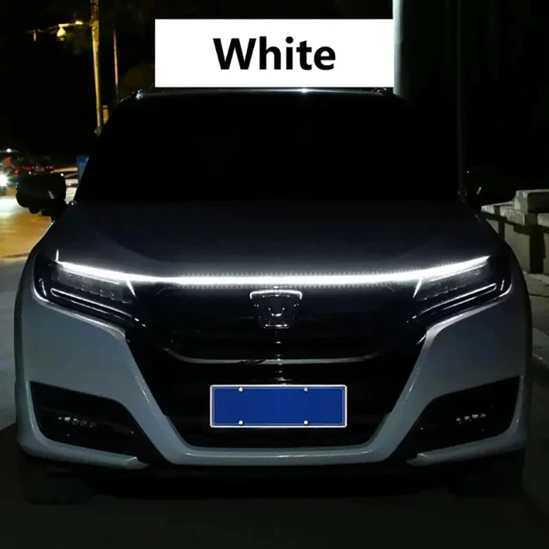 150cm LED Daytime Running Light Scan Starting Car Hood Decorative Lights DRL Auto Engine Hood Guide Decorative Ambient Lamp 12V