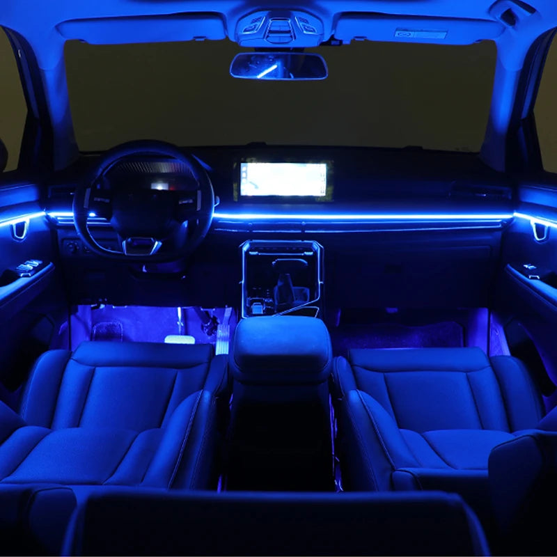 Car Ambient Light Accessories Acrylic Strips 110cm 90cm 75cm 35cm 20cm Full Colors RGB Car Interior Bluetooth App Control