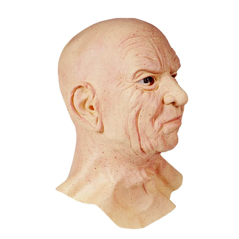 Woman Man Mask full Head Face Realistic Silicone Grandpa Grandma Mask Simulation Supplies Halloween Party Cosplay Props