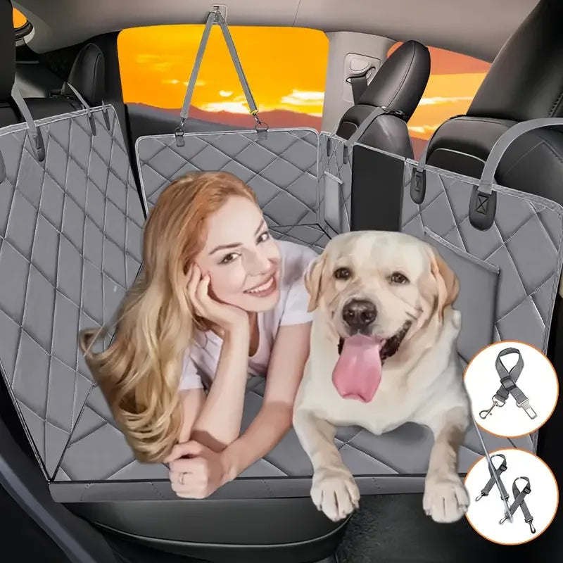 Ultimate Waterproof Dog Car Seat Cover - Scratch-Proof Hammock with Mesh Window - Secure Anti-Slip Design for Cars, SUVs & Truck