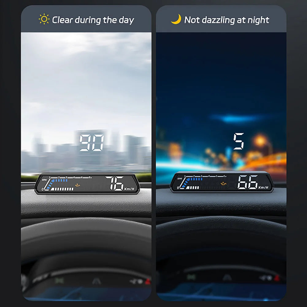 S100 Auto HUD OBD2 Head Up Display Projection on Glass Car Speed Windshield Projector Speedometer Alarm Electronic Accessories
