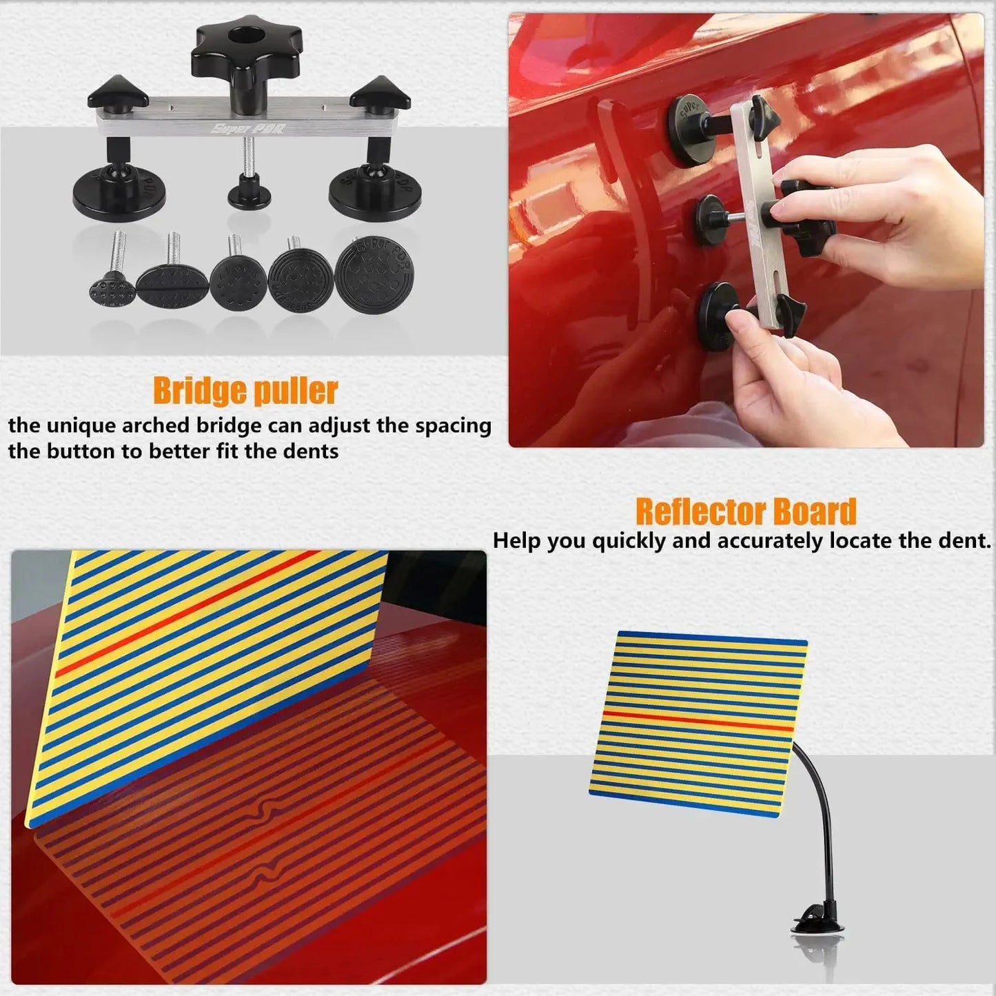 PDR Car Dent Repair Tool Auto Body Part Hail Dent Removal Kits Metal Slide Hammer Suction Cup Puller Kit Dent Accessories