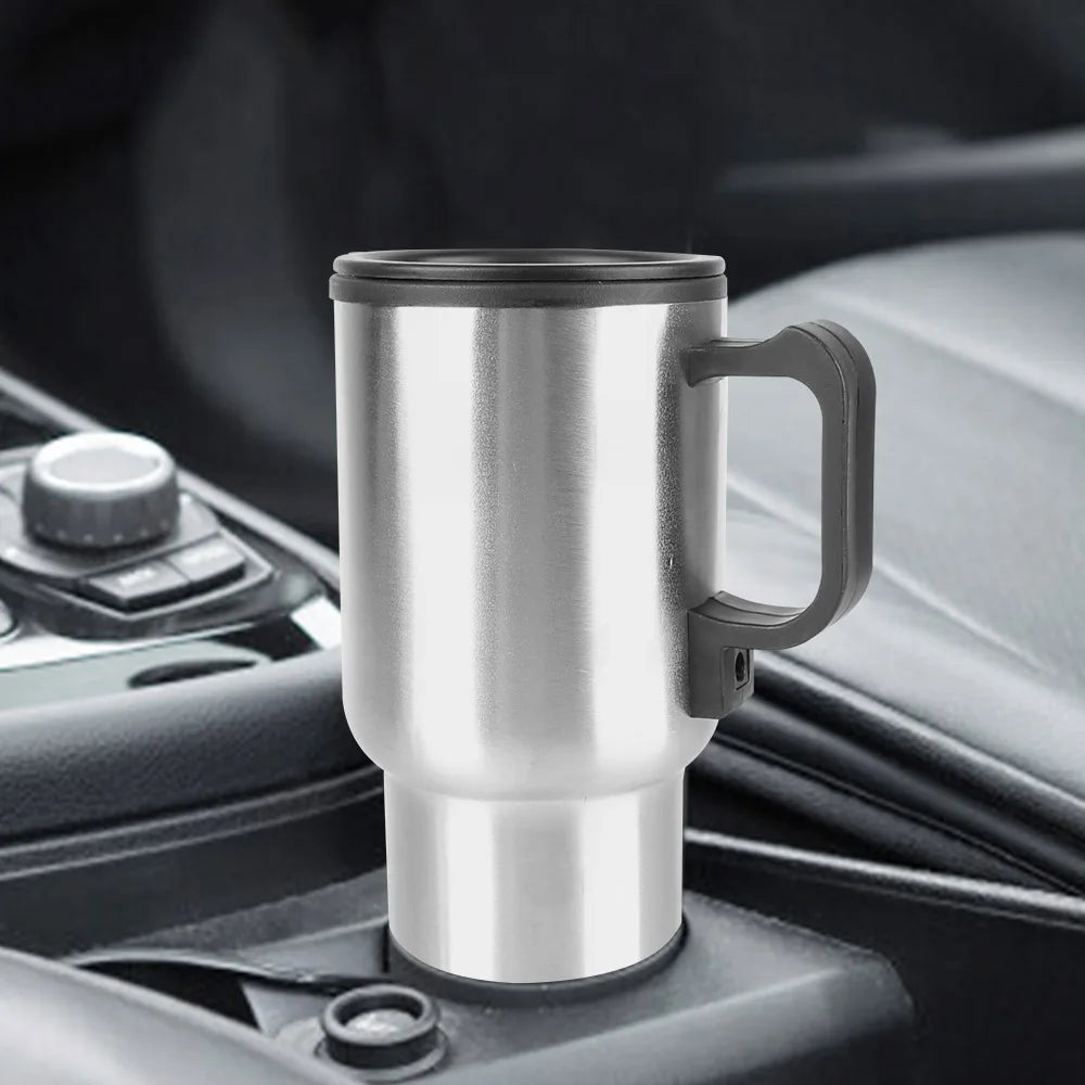 Electric Heating Car Kettle Vehicle Heating Cup 12V 450ml Stainless Steel Camping Travel Kettle Water Coffee Milk Thermal Mug