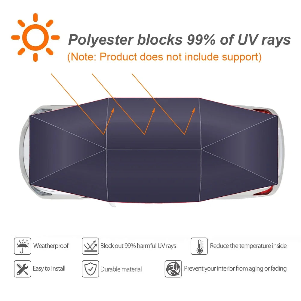 Outdoor Summer Thermal Insulation Carport Tarpaulin Car Sunshade Tarpaulin Canopy Cover UV Protection Car Sunshade Awning