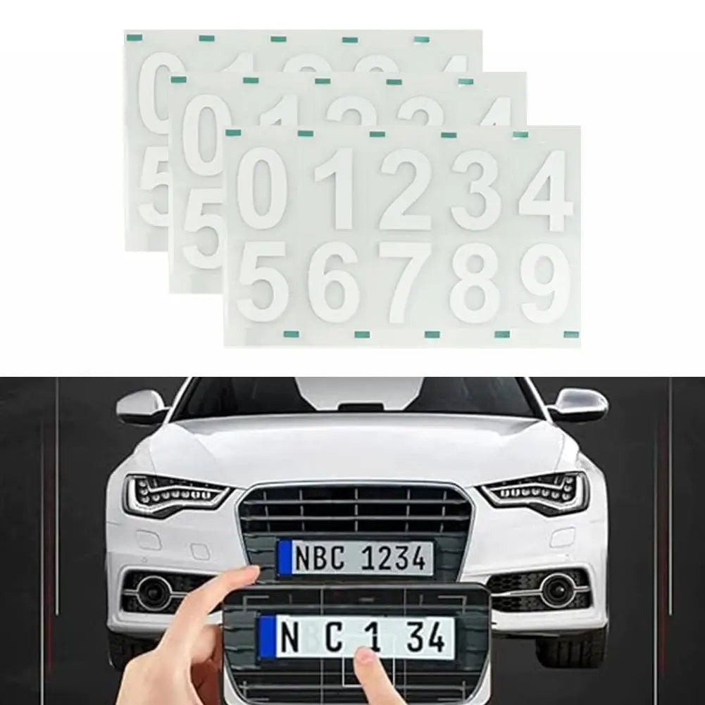 3Pcs Waterproof Highly Reflective License Plate Stickers Nanofilm