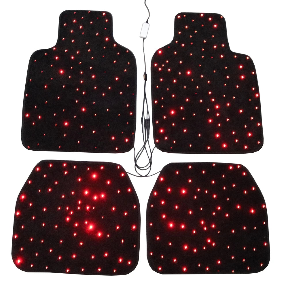 Fiber Optic Twinkle Stars Car Mats Star light LED Rugs With APP Remote Control 4PCS/Set For Car Decoration Souvenir