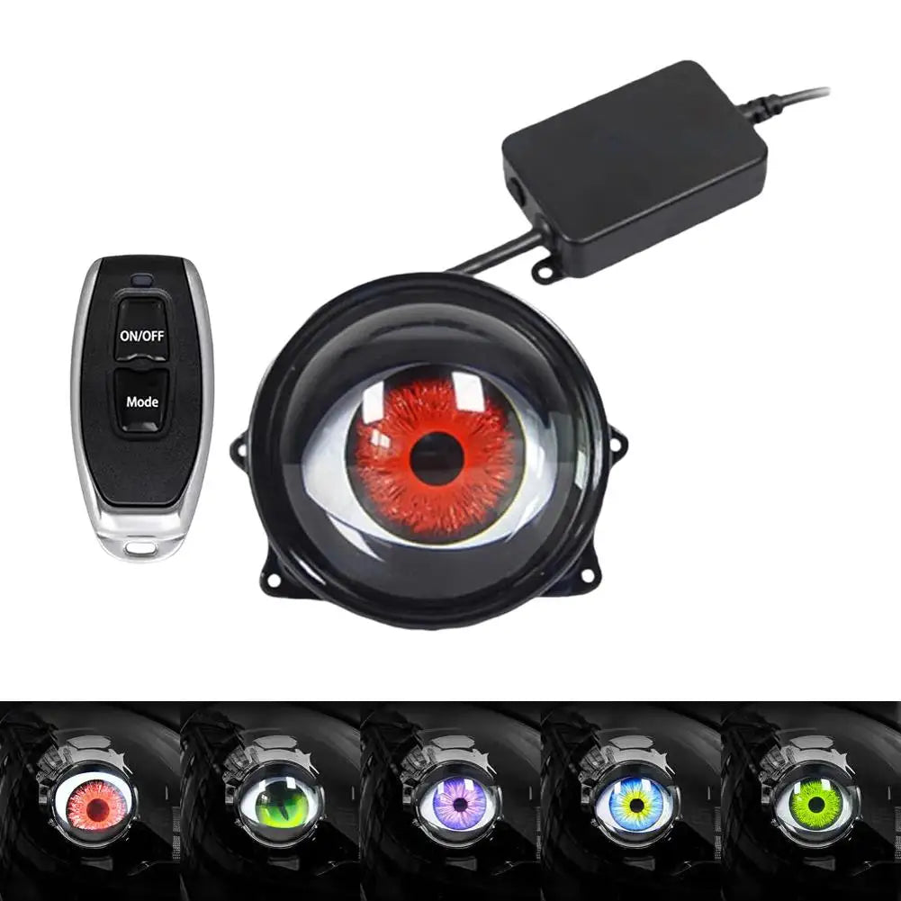 Car Devil  Eye LED Headlight 6 Low Light Modes Control The Atmosphere In The Car Universal Motorcycle Lens Headlight