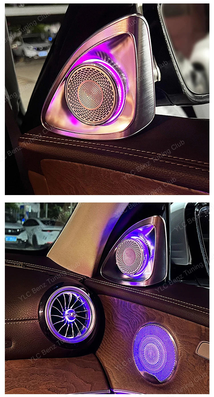 For Mercedes-Benz 4D Speaker E C S W213 W205 W222 W223 4D Rotating Tweeter Speaker Ambient Light