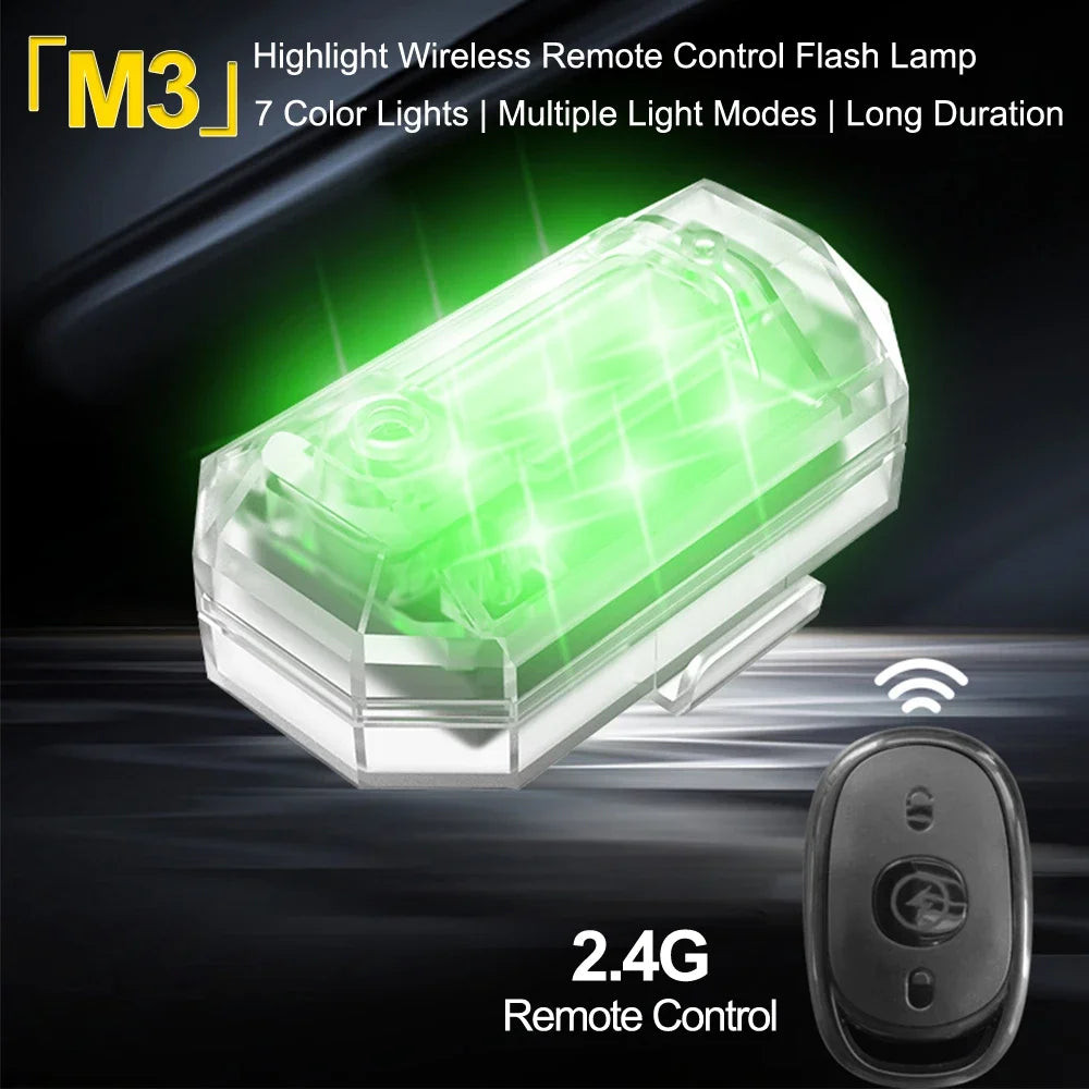 Car Strobe Waterproof Wireless Remote Control Motorcycle Anti-collision Warning Led Lamp