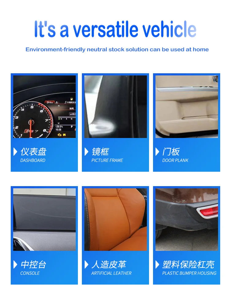 Car Plastic Restorer Coating Agent Auto Plastic Rubber Exterior Repair Clean Refresh Restoration Agent Black Shine Seal Brighten