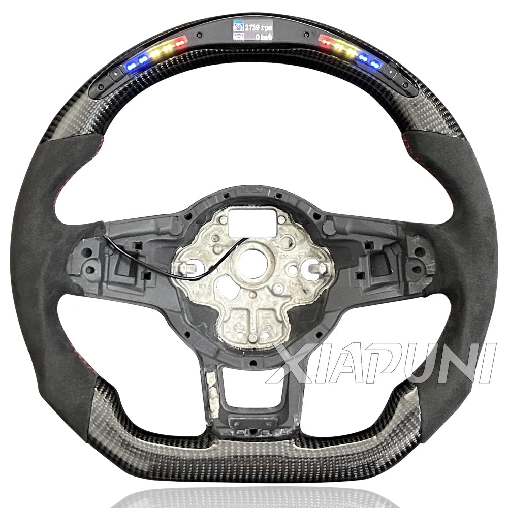 Steering Wheel Golf 7 MK7 Mk7.5 GTI Scirocco Polo GTS R Line 2014-2017 Forge Carbon Fiber Customized LED RPM Racing Wheel