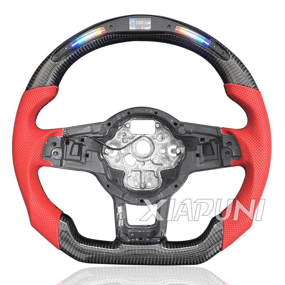 Steering Wheel Golf 7 MK7 Mk7.5 GTI Scirocco Polo GTS R Line 2014-2017 Forge Carbon Fiber Customized LED RPM Racing Wheel