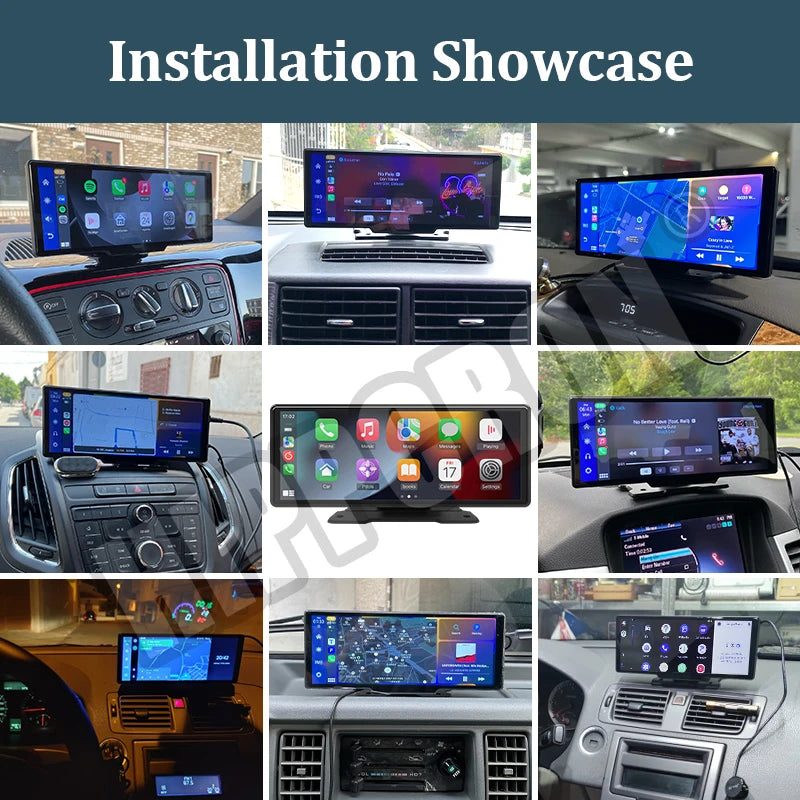 10.26"  Car Mirror Radio Multimedia Video Player Universal Wireless Carplay Android Auto Screen With Bluetooth AUX USB