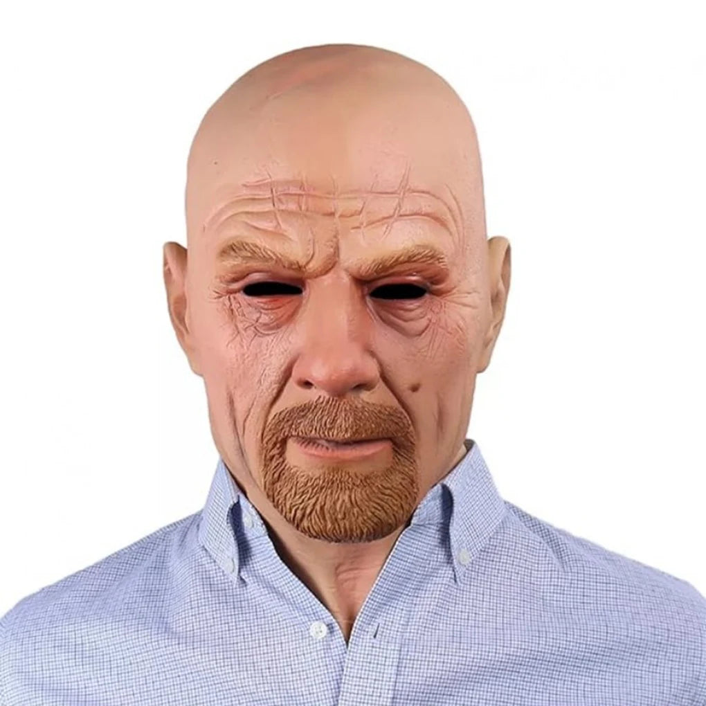 Scary Headgear Full Face Upper Body Party Prop Mr. white Adults 3D Simulation Latex Halloween Handsome Man Spoof Funny Mask