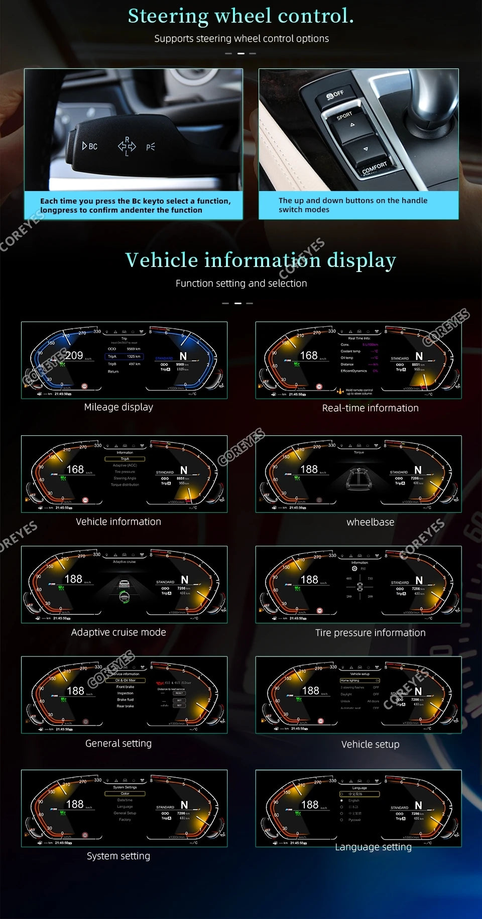 12.3'' Digital Instrument Cluster for BMW 6 Series F06/F12/F13 CIC NBT Linux System Speedometer Car Dashboard 2011-2017