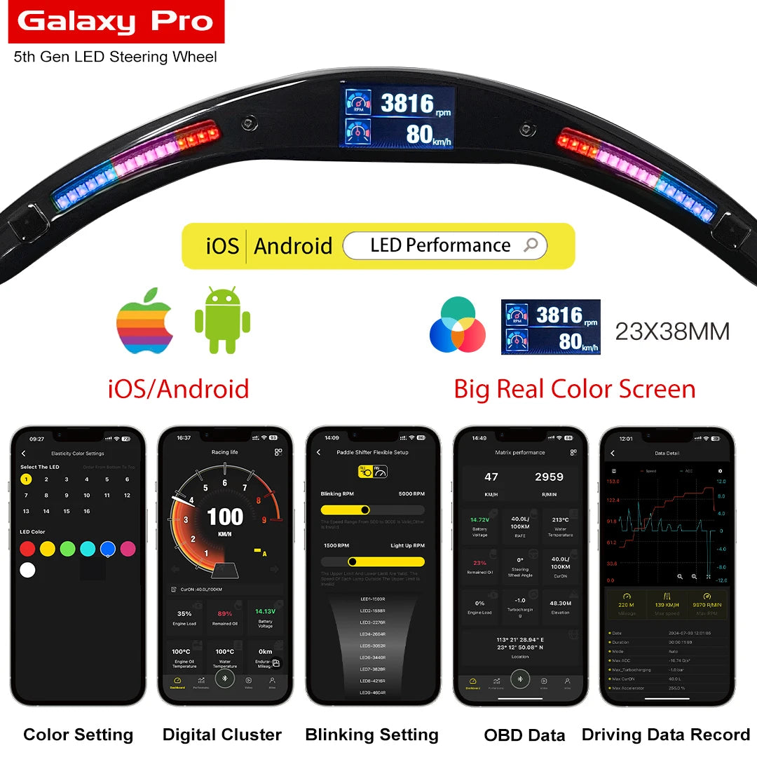 Steering Wheel Led Display Kit for 2000 Years After All Car Intelligent Driving Data Screen OHC Led Steering Wheel Kit