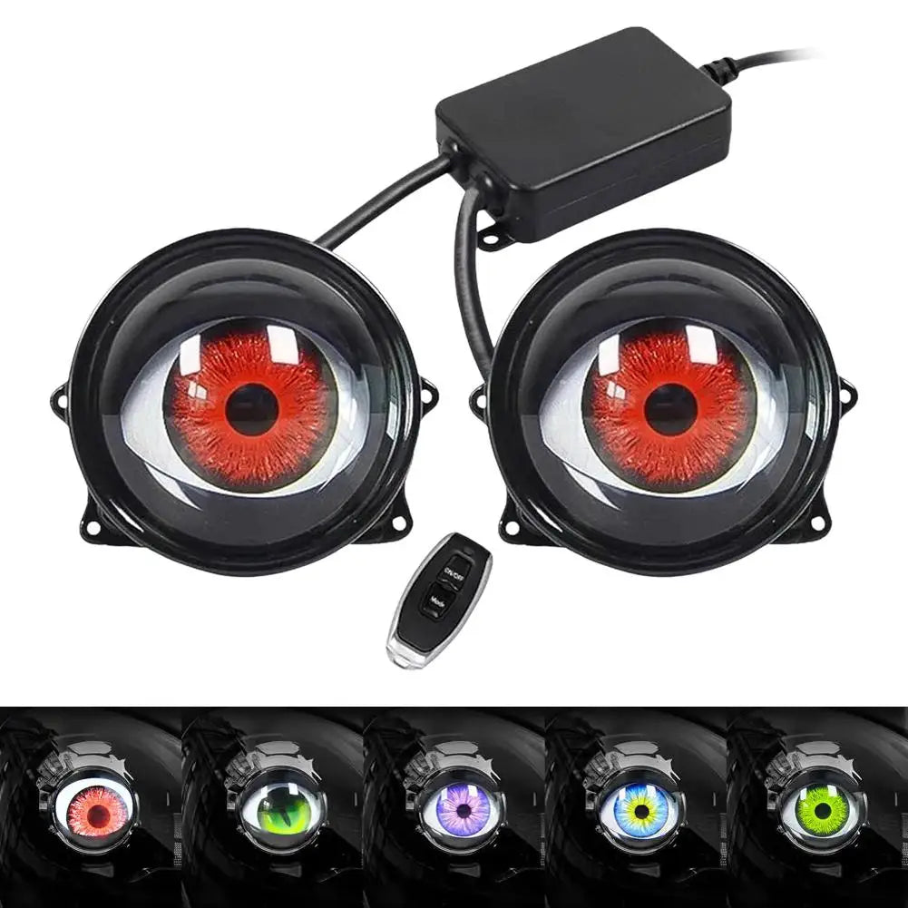 Car Devil  Eye LED Headlight 6 Low Light Modes Control The Atmosphere In The Car Universal Motorcycle Lens Headlight