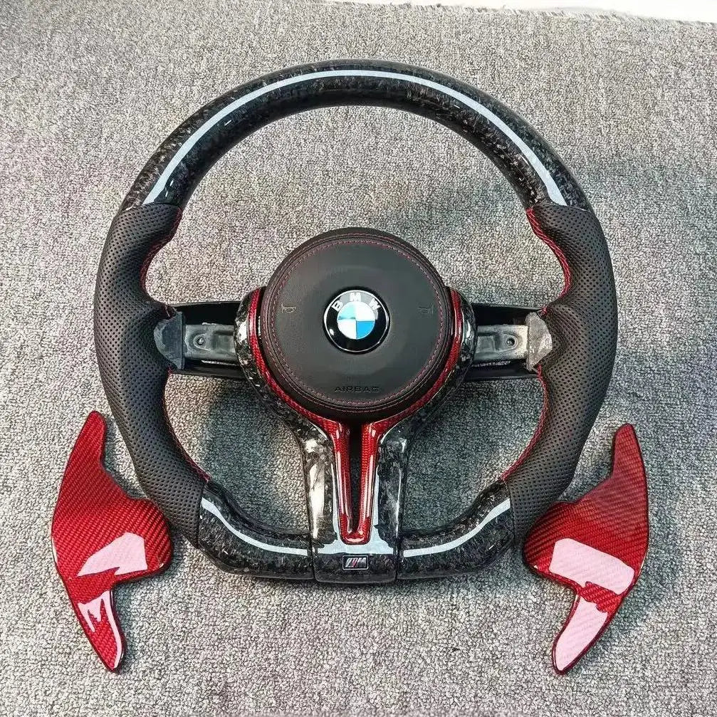 M1 M2 M3 M4 M5 F10 F20 F22 F30 F32 F36 F40 F90 E90 E91 E70 Custom BMW F30 LED Steering Wheel Carbon Fiber Forged For BMW