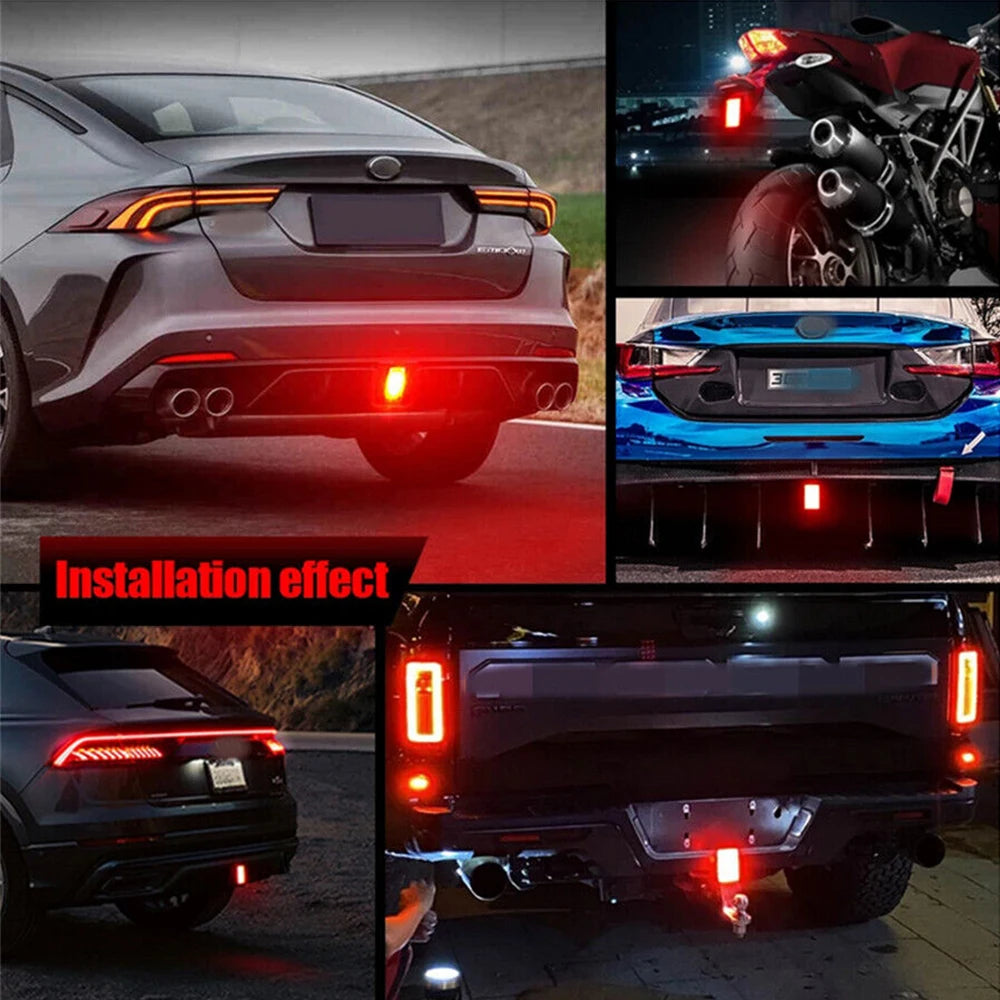 F1 Style Led Brake Pilot Lights 12V 15led Rear Tail Lights Auto  Flash Warning Reverse Stop Safety Signal Lamps For Car SUV Moto