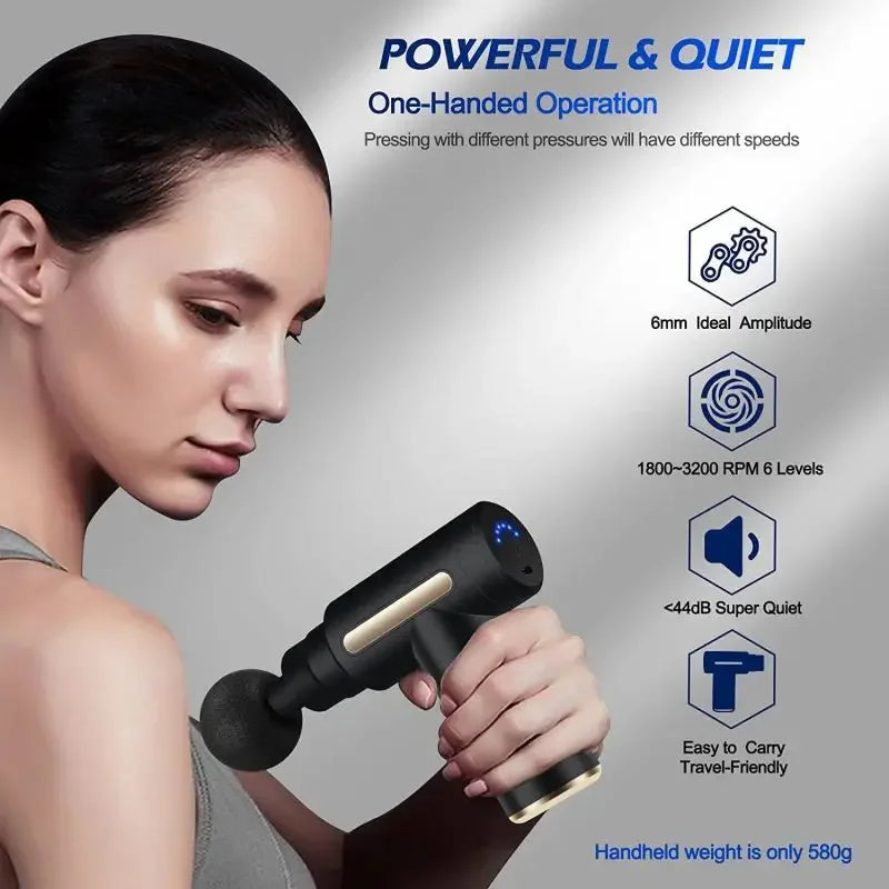 2027 Portable Fascia Gun Deep Tissue Massage Mini Lightweight Adjustable Speed Whole Body Massage Equipment