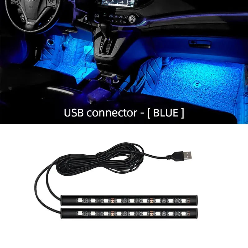 New LED Car Interior Ambient Foot Strip Light Kit Backlight 5V USB Auto Decorative Atmosphere Neon Lamp Vehicle Accessories