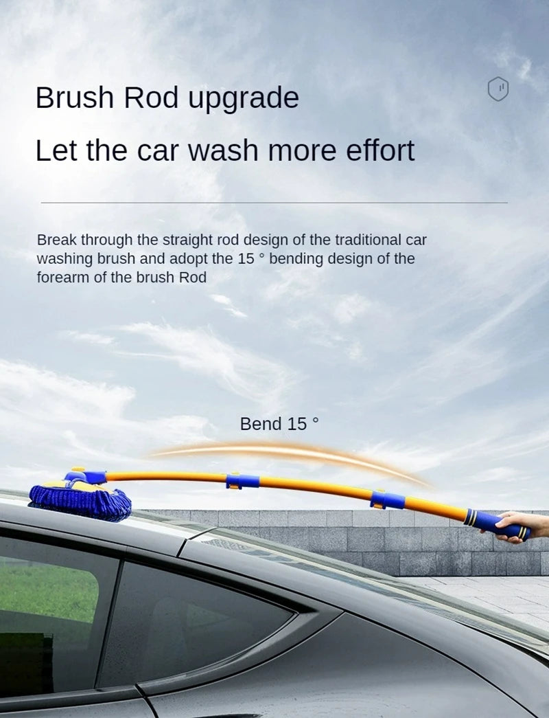 Car Wash Mop Cleaning Brush Telescoping Long Handle Cleaning Mop Retractable Bent Bar Car Wash Brush Car Cleaning Tools