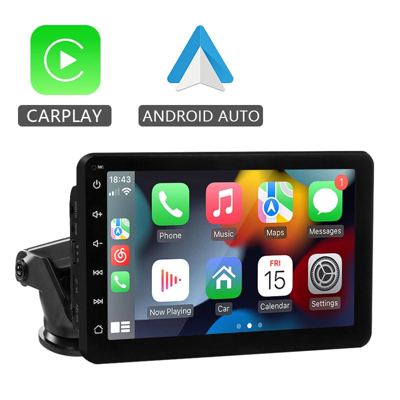 Hippcron 7inch Car Radio Multimedia Video Player Wireless Carplay And Wireless Android Auto Portable Universal Touch Screen