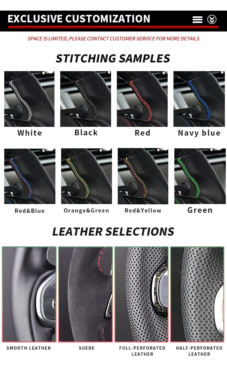 Custom Alcantar Leather Carbon Fiber Led Steering Wheel For Bmw E60 E63 M5 M6 Racing Wheel Convertible