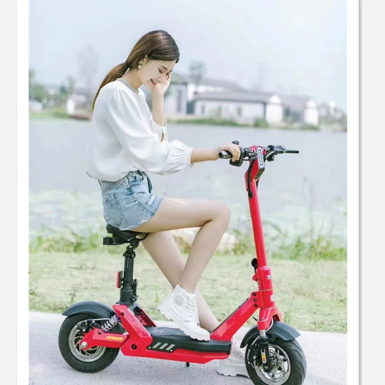 Electric scooter lithium battery foldable electric bicycle with seat small mini pedal electric scooter